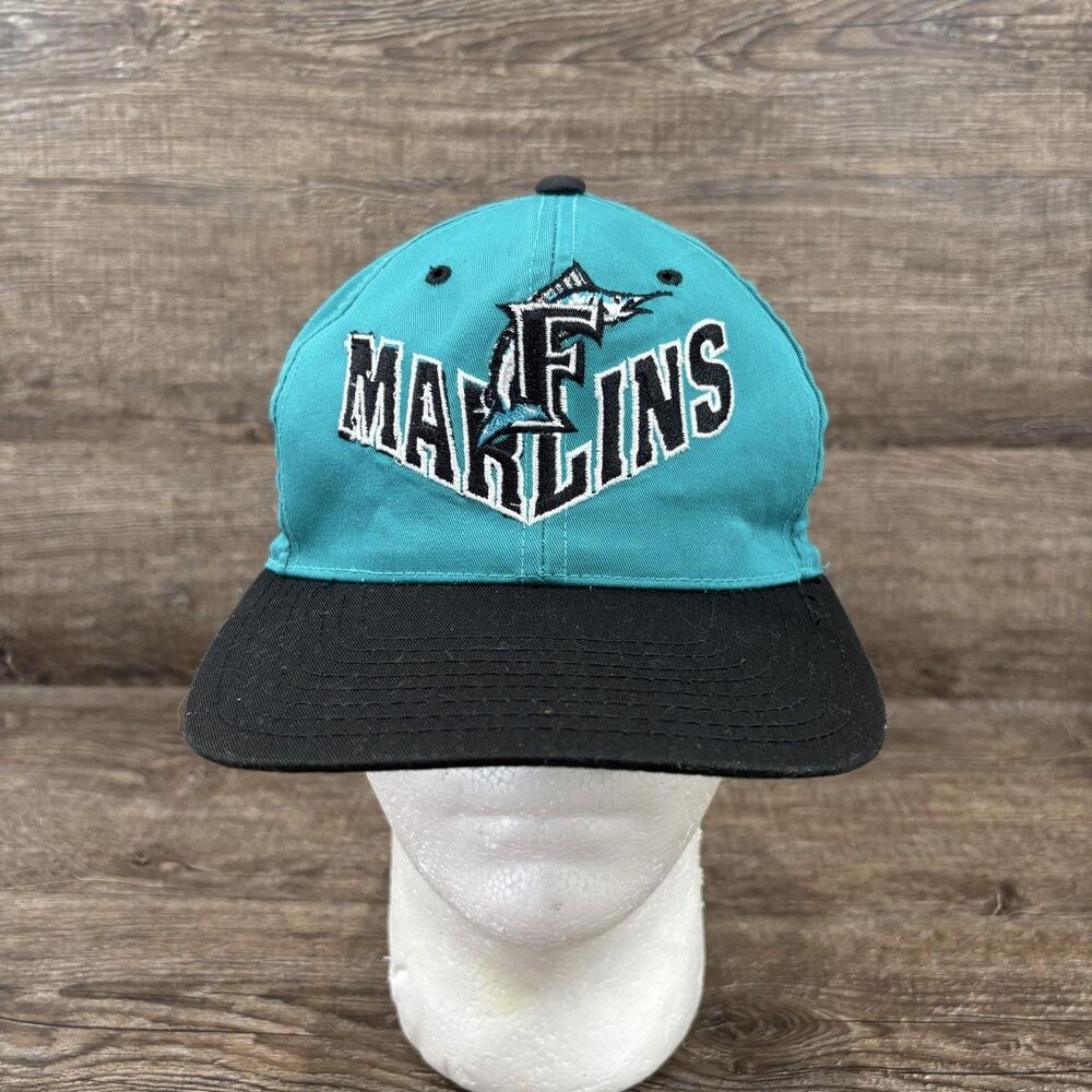 Vintage Florida Marlins Hat Cap Snap Back Mens One Size Green MLB Baseball Annco